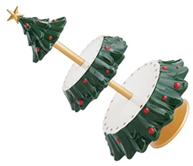 TOPBATHY 1stk Weihnachtsbaumtablett Gold Tortenständer Mit Deckel Weihnachtsblumen Weihnachtsbaum-cupcake-ständer Bons Weihnachtsstrumpfset Tortenständer Mit 2 Etagen Markt Kuchenbrett Harz