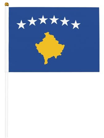 Drapeau du Kosovo à main pour célébration d'événements royaux pour barbecue, décoration de fête, ports, événements, décorations de jardin