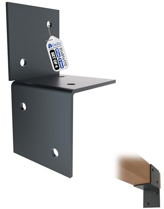 GeZu Impex Pergola Wall Bracket 91x91mm Anthracite Powder Coated Set of 4 Wall Mount Bracket Wooden Beam Post Connector Wall Flat Bracket