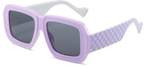 JZWCHQ New 2025 Square Sunglasses Fashion Checkerboard Printting Shades Sunglasses Women