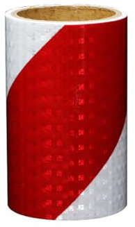Reflektorband Selbstklebend, Rot Weiß Reflektierendes Klebeband, Wasserdicht Reflektoren Aufkleber, Reflektor Sicherheit Warnband, Sicherheitsband für Fahrzeuge, Autos, Anhänger,15cm x 3meters