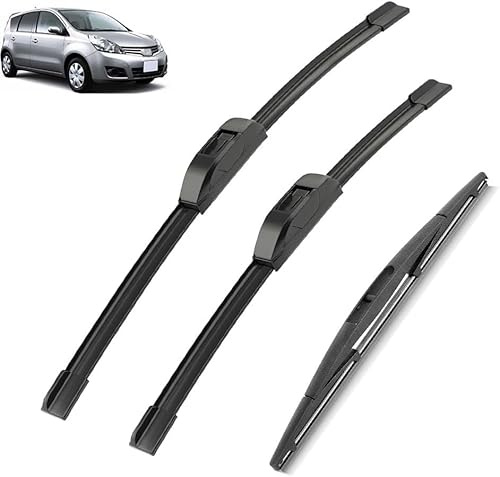 MaZHIYIn Scheibenwischer Set passend für Nissan Note MK1 E11 2004-2013, 24in+14in+12in. Flachbalkenwischer Frontscheibenwischer