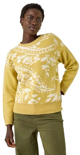 Roman Originals Thick Jumper for Women UK - Ladies Winter Autumn Smart Casual Knit Knitted Knitwear Pull-On Round Crew Neck Long Sleeve Work Office Dinner Party