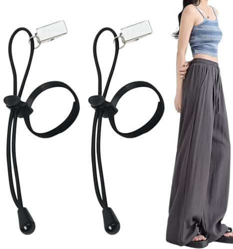 Clamps for Backdrop Wide Leg Pants Tightener, Trouser Matching Tool | 2 Pieces Backdrop Clips with Stretchy Cords Photo Video Studio Wedding Birthday Beach Dating Travel Commuting