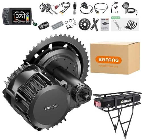 BAFANG 48V 1000W BBS03 HD Moteur avec EKD01 Écran LCD et 48V18,2Ah Heckgepäckträger-Batterie au Lithium de vélo électrique à entraînement Moyen Kits de Conversion Ebike Protocole Can