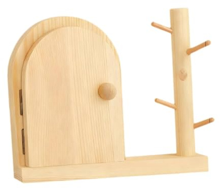 Qianly Holz Lichtschalterabdeckung, Schutzabdeckung, Wandmontage, Dekorrahmen, Beige