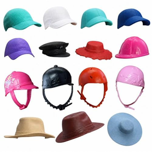 Codulu Puppenhut, lässige Kappe für 30 cm, Puppen-Outfits, Kostüm-Zubehör, 10 Stück, zufällige Farbe