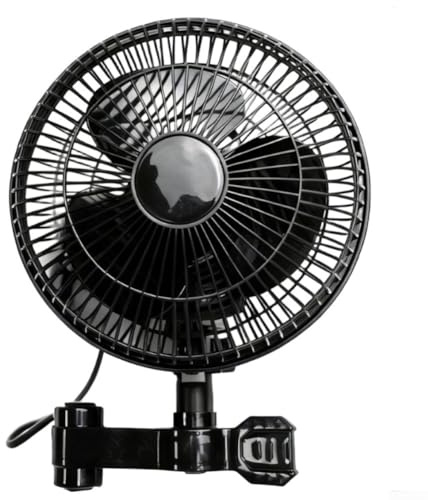 Ventilateur oscillant à clip conçu pour les applications de tente de culture avec système de fixation à clip robuste pour poteaux de 3,8 à 2,5 cm de diamètre