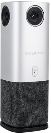 SVBONY SVN A1 Cámara de Videoconferencia 360° 3-in-1para pequeñas reuniones | Reconocimiento de Voz IA, 4 Micrófonos Captura 360°, Reducción Eco & Ruido, Plug & Play, Compatible Zoom/Teams/Meet