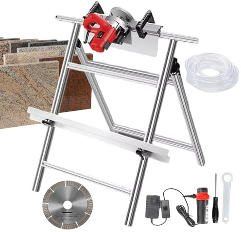 Outil électrique de chanfreinage pour carrelage, 1200 W, coupe à eau, biseau pour carrelage en céramique et en marbre, meuleuse d;angle à 43° avec pompe à eau et accessoires. ( Machine+Bracket)