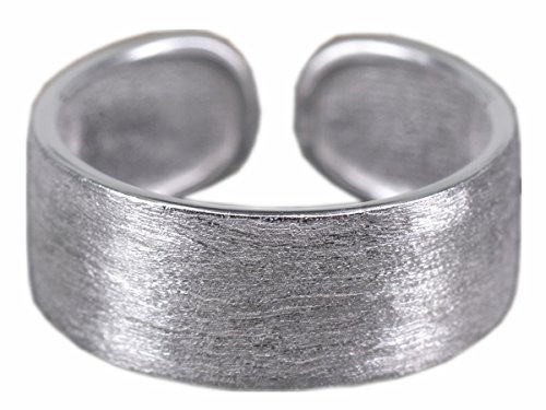 NicoWerk Silberring Bandring Schlicht Matt Ring Silber 925 Verstellbar Damenringe Damen Schmuck SRI194