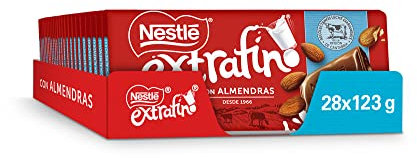 NESTLE EXTRAFINO Chocolate con leche y almendras 123g CAJA de 30 tabletas