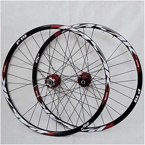 HJRD Mountainbike-Laufradsatz, 29/26/27.5 Zoll Fahrrad Laufrad (vorne + hinten) Doppelwandig Aluminiumlegierung MTB-Felge Schnelle Veröffentlichung Scheibenbremse 32H 7-11 Geschwindigkeit