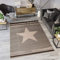TAPISO MAROKO Teppich Kurzflor Wohnzimmer Meliert Modern Stern Streifen Gestreift Beige Schlafzimmer Küche Flur ÖKOTEX 120 x 170 cm