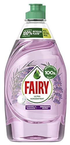 Fairy Spülmittel (430 ml) 100 % natürlicher Duft von Lavendel & Rosmarin, mit effektiver Formel für sauberes Geschirr und Fettlösekraft