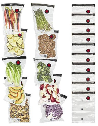 ZWILLING Fresh & Save Set 20-pc Vacuum Sealer Bags, 1 Gallon, Reusable Food Storage Bags for Meal Prep, Snacks, Sous Vide, 15x11.2x5.7'', Dishwasher Safe, Medium, Clear