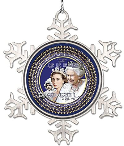 BYRON HOYLE Alloy Ornaments Queen Elizabeth 11 Tree Branch Decoration Her Majesty Vintage Christmas Tree Christmas Snowflake Ornaments Xmas Decor Wedding Ornament Holiday Present