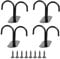 ZHANGTING 4 Sets Mug Holder with 8 Hanging Hooks, Under Cabinet Shelf Mug Rack Coffee Cup Holder, Rustic Mug Tree for Small or Large Coffee Mug, Wine Beer Mug, Teapot, Kitchen Utensils Display