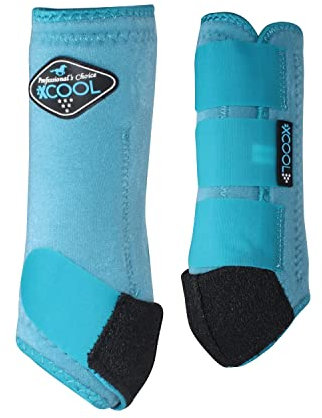 Professional's Choice 2XCOOL Sport-Medizin-Hufstiefel, schützendes und atmungsaktives Design für ultimativen Komfort, Haltbarkeit und Kühlung bei aktiven Pferden, 2er-Pack, Türkis, Größe S
