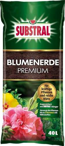 Substral Premium Blumenerde, 40L, für alle Garten-, Kübel und Topfpflanzen, 12 Wochen vorgedüngt