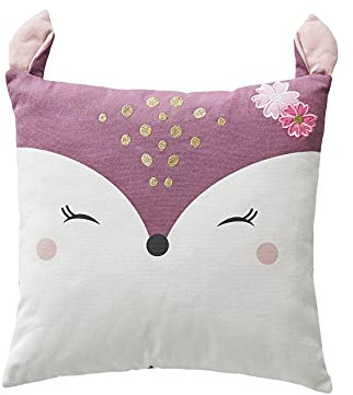 Vertbaudet Kinder Deko-Kissen,REH dunkelviolett/wollweiß ONE Size