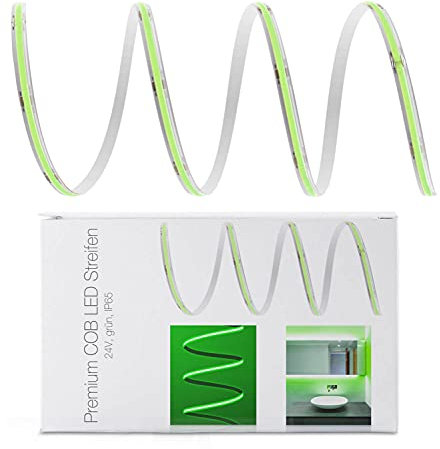 LED Universum COB LED Streifen grün Band Strip Premium Filament 24V LED Streifen IP65 einfarbig (1 Meter)