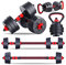 Lions 6 in one Adjustable Weight Dumbbells Set - 20KG Multi Use Dumbellsweights Sets, Kettlebell Handle Barbell Bar Joiner for Fitness Gym Workout Exercise Training Men Women with Training Guide