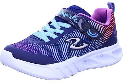 Skechers Mädchen 303700l Bkmt Sneaker, Marineblaues Netzgewebe mit mehrfarbigen, 28 EU
