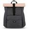LARKSON Rolltop Rucksack Damen & Herren Grau Rosa - ALVA - Backpack für Uni, Business, Freizeit - Roll Top mit Laptop Fach & Polsterung - Wasserabweisend