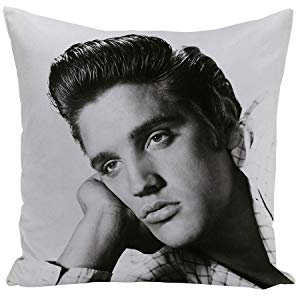 French Unicorn Kissenbezug, Motiv: berühmter Star Elvis Presley Sänger Musik Vintage 11 (40 x 40 cm)