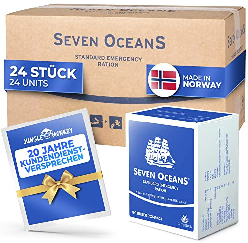 SEVEN OCEANS - DAS ORGINAL - XXL-Notfallnahrung [24x500g] Lang haltbare Notnahrung Energie- & Kalorienreiche Outdoor Notration Prepper Nahrung - Emergency Food Langzeitnahrung