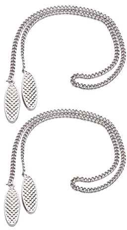 Baoblaze Serviettenkette Serviettenhalter Serviette Festhaltekette mit Clip (2 x Silber)