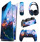 PlayVital Autocollant Protection pour ps5 Manette,Sticker Skin Habillages pour ps5 Digital Console & Station de Charge & Casque & Télécommande Média-Ciel Étoilé