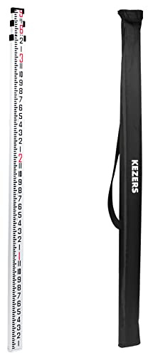 KEZERS 9 FT Dual Sided Aluminum Grade Rod - 8ths, 3 Section Telescopic Rod with Carrying Case