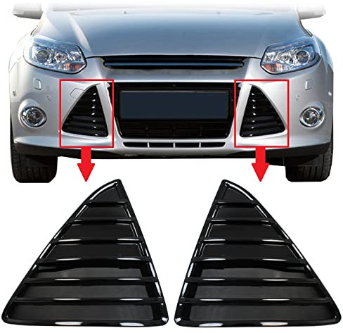 BIAREN Frontstoßstangen-Kühlergrill-Paar links und rechts für Ford Focus MK3 2011-2014 Glänzend Schwarz BM5117K946CF BM5117K947CF 1719221 1719222