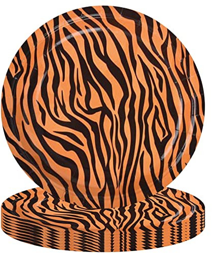 16 Piatti di Carta per Festa a Tema Giungla e Safari, 22,9 cm - Set Decorazioni con Tigre e Rettili
