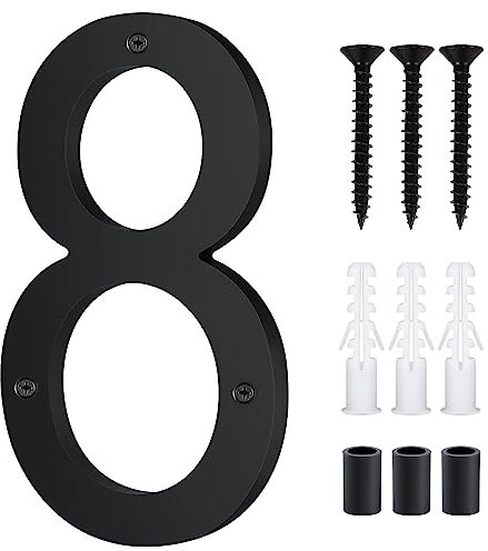 Floating 3D House Number 0-9, 10 Inch Address Numbers Acrylic House Number Large Modern House Numbers for Door Address Mailbox House Wall Outside (8, Black)