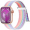 Higgs Nylon Armband Kompatibel mit Apple Watch Armband 42mm(Series 10) 41mm 40mm 38mm Damen Herren, Sport Klettverschluss Verstellbare Armbänder für iWatch SE Series 10 9 8 7 6 5 4 3 2 1,Weiß Bunt