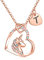 TINGN Cadeaux Licorne pour Filles Collier en Or Rose, Plaqué Or 14 Carats Chaîne de Lettre T Colliers Licorne pour Filles Femmes Filles Pendentif Coeur Collier Licorne Cadeaux Collier pour Filles