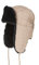 Zavelio Russische Uschanka Winter Schaffell Pelz Bomber Trapper Hut für Männer Frauen, Beige mit schwarzem Fell, M-L
