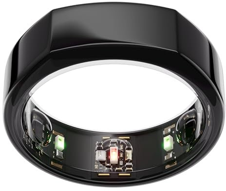 OURA Gen3 Heritage Smart-Ring - Größe 11, Black | Wearable für Schlaf-, Herzfrequenz- und Fitnesstracking - Bis zu 7 Tage Akkulaufzeit - Kompatibel mit iOS/Android - Bestimme Deine Größe vor dem Kauf