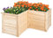 HOMASIS Hochbeet Holz, Gartenbeet L-förmig, Blumenkasten mit offenem Boden, Pflanzkasten Pflanzkübel Pflanzenbeet für Garten Balkon Terrasse, Gemüsebeet Blumenbeet für Gemüse Kräuter Obst (Natur)