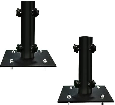 Deger Lot de 2 pieds de parasol de terrasse multifonctions, design pelouse avec fixation sur piquet de terre, facile à transporter, noir