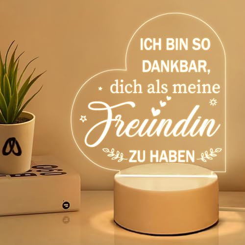Sanmu Geschenke für Freundin, Nachtlicht - Beste Freundin Geschenke, Freundinnen Geschenkideen, Geschenke für Frauen, Weihnachten Geburtstagsgeschenke für Beste Freundin