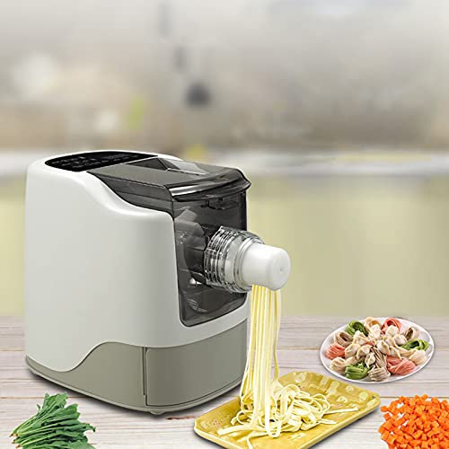 KEESUNG Vollautomatisch Pastamaschine, Weiß Nudelmaschine m/13 Sätze Messerform Pasta Maker Profi Nudelmaschine Edelstahl Pressschnecke für Pastaarten, 4.5 x 34.5 x 26 cm