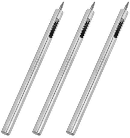 Uadme Perforadora Cuero Agujeros, 3 Piezas Herramienta de Agujeros de Cuero, Punzón Redondo de Hueca de Acero de Aleación, para Manualidades, Cortador Artesanal de Cuero (1,8 mm)