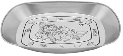 Qinlenyan Assiette de service rustique en plein air Camping Assiette en fer blanc antirouille pour barbecue Ustensiles portables A