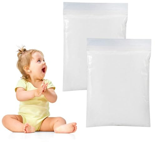 Doukesh Bambini Impronte Neonato Set Impronte Bimbi Kit Impronte Mani e Piedi in Argilla Morbida Bambino Hand Foot Inkpad Argilla Morbida Regalo di Battesimo, Bianco, 2 Pezzi