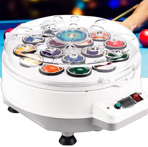 Oiyekntd Automatische Polierreinigungsmaschine für 16/22 Bälle, Pool Ball Cleaner Snooker -Waschmaschine mit 1 Key Start -Stopp -Schalter für Home & Professional Nutzung,16Balls