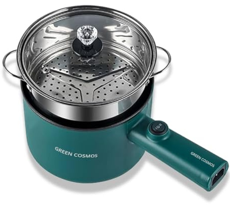 Green Cosmos Electric Cooker with Steam, Multi-Function, 1.8L, Non-Stick Pan, Adjustable Temperature Control, Overheat Protection